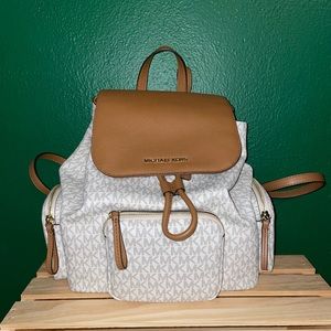 Michael Kors Cream Leather Backpack